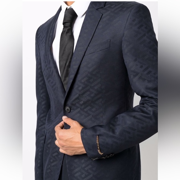 Versace jacquard monogram La Greca logo blazer NEW - Picture 1 of 13